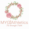 MYG Athletics Logo - Pink Cross & Spring Green Leaves